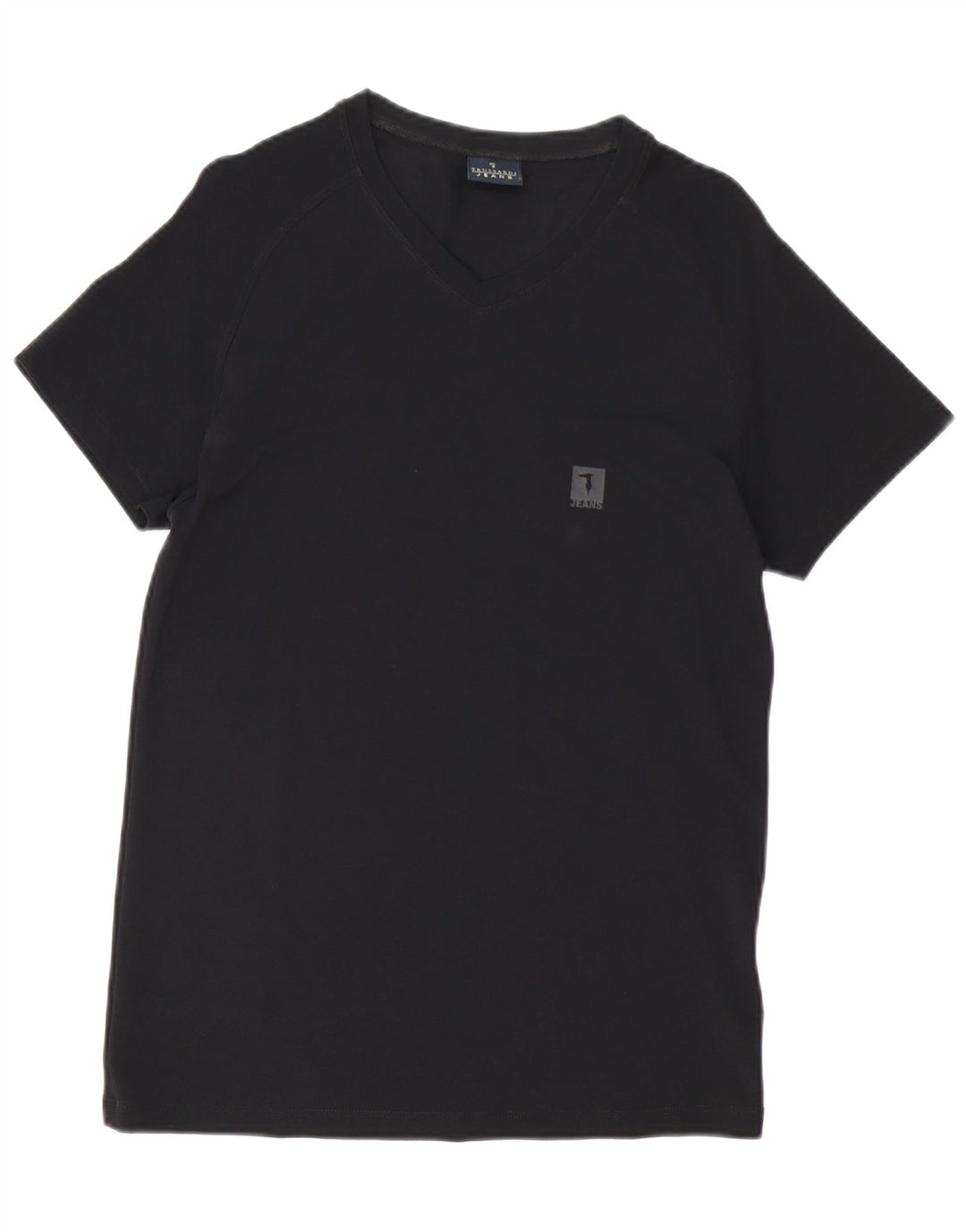 TRUSSARDI JEANS Herren T-Shirt Top Large Schwarz Polyamid