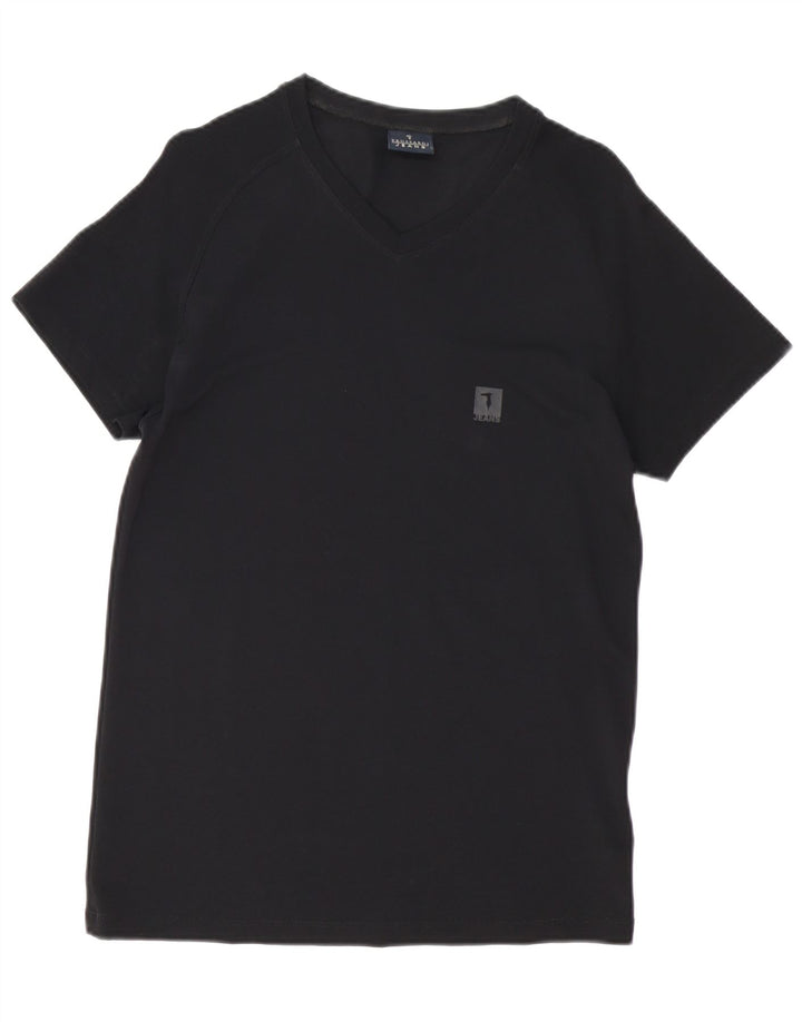 TRUSSARDI JEANS Herren T-Shirt Top Large Schwarz Polyamid