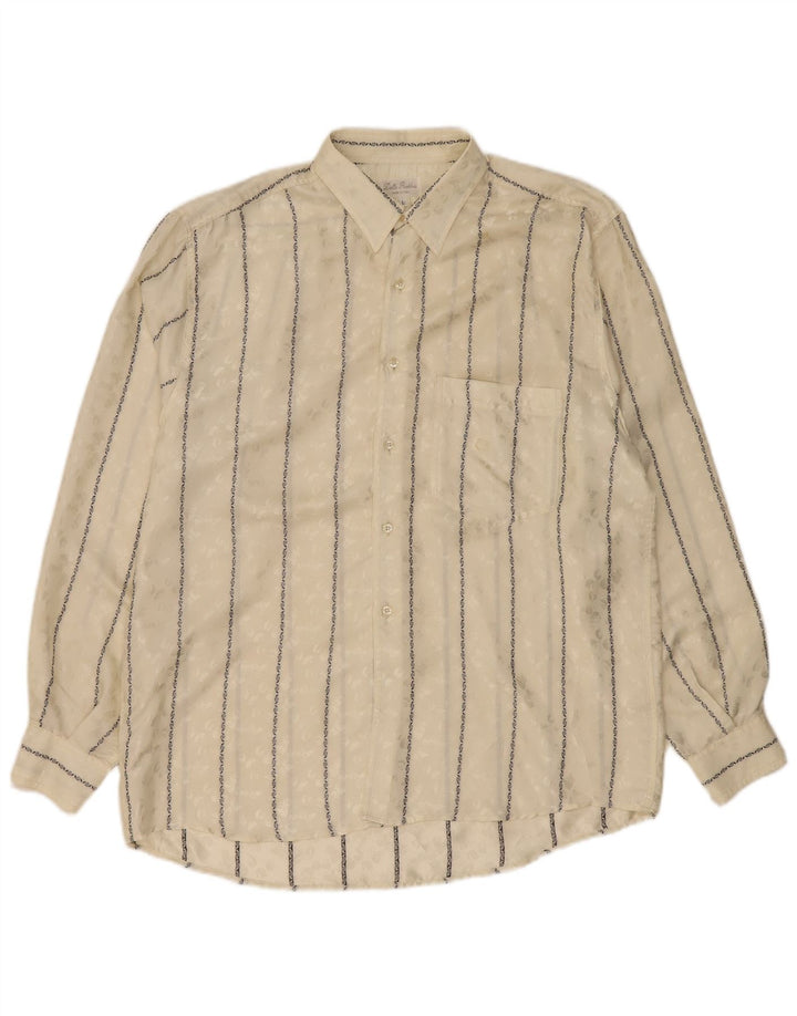 Vintage Herrenhemd groß beige gestreift