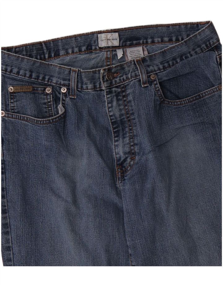 Calvin Klein Damen Straight Jeans W32 L29 Blaue Baumwolle