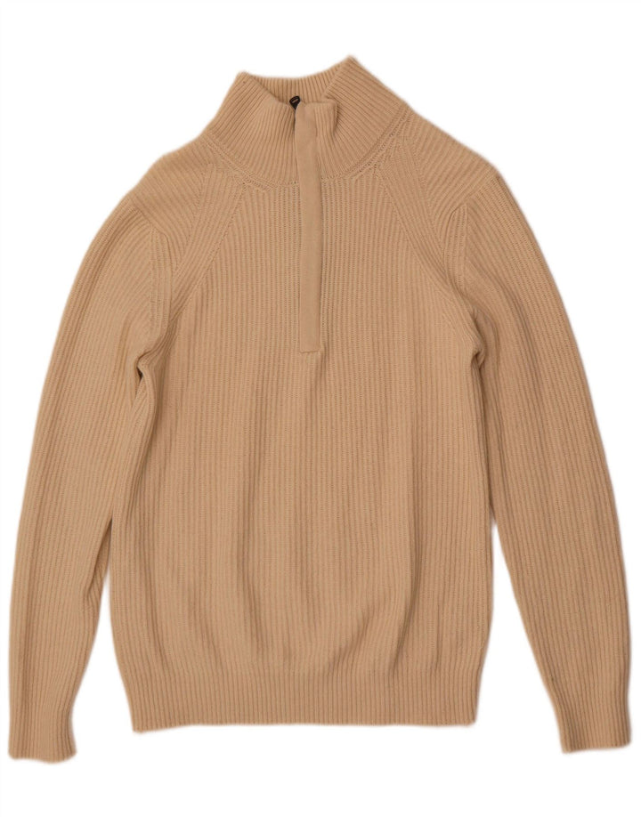 Sisley Herren-Pullover mit Reißverschluss am Hals, Größe S, gebrochenes Weiß, Polyamid