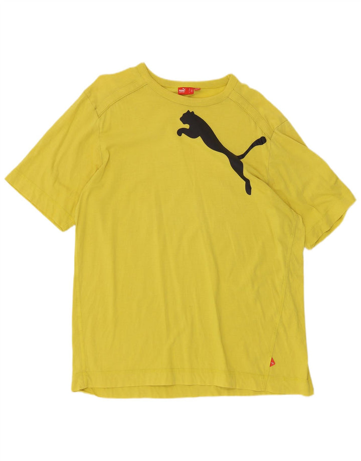 PUMA Mens Graphic T-Shirt Top Large Yellow