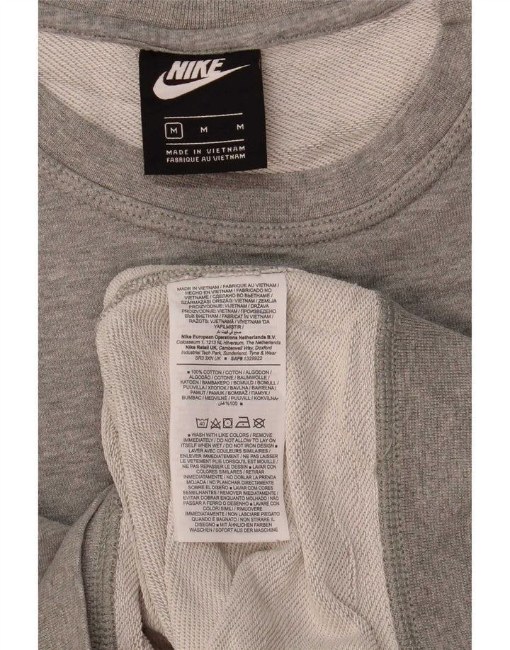 Nike Herren-Sweatshirt-Pullover aus mittelgrau gefleckter Baumwolle