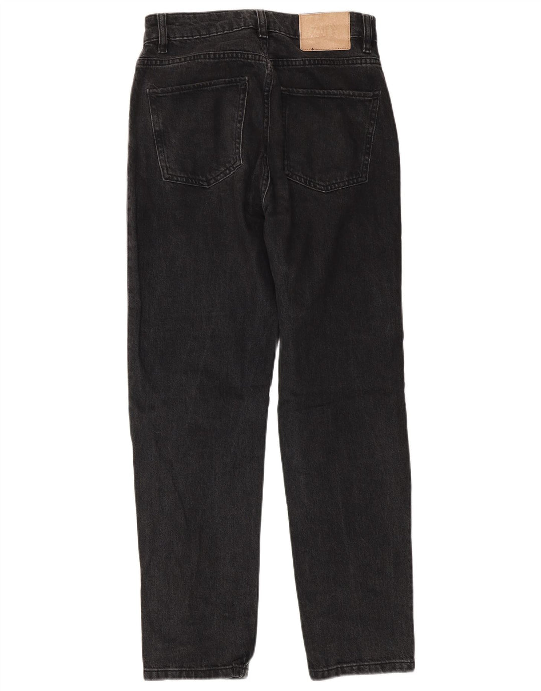 ZARA Damen Straight Jeans EU 36 XS W26 L29 Schwarz