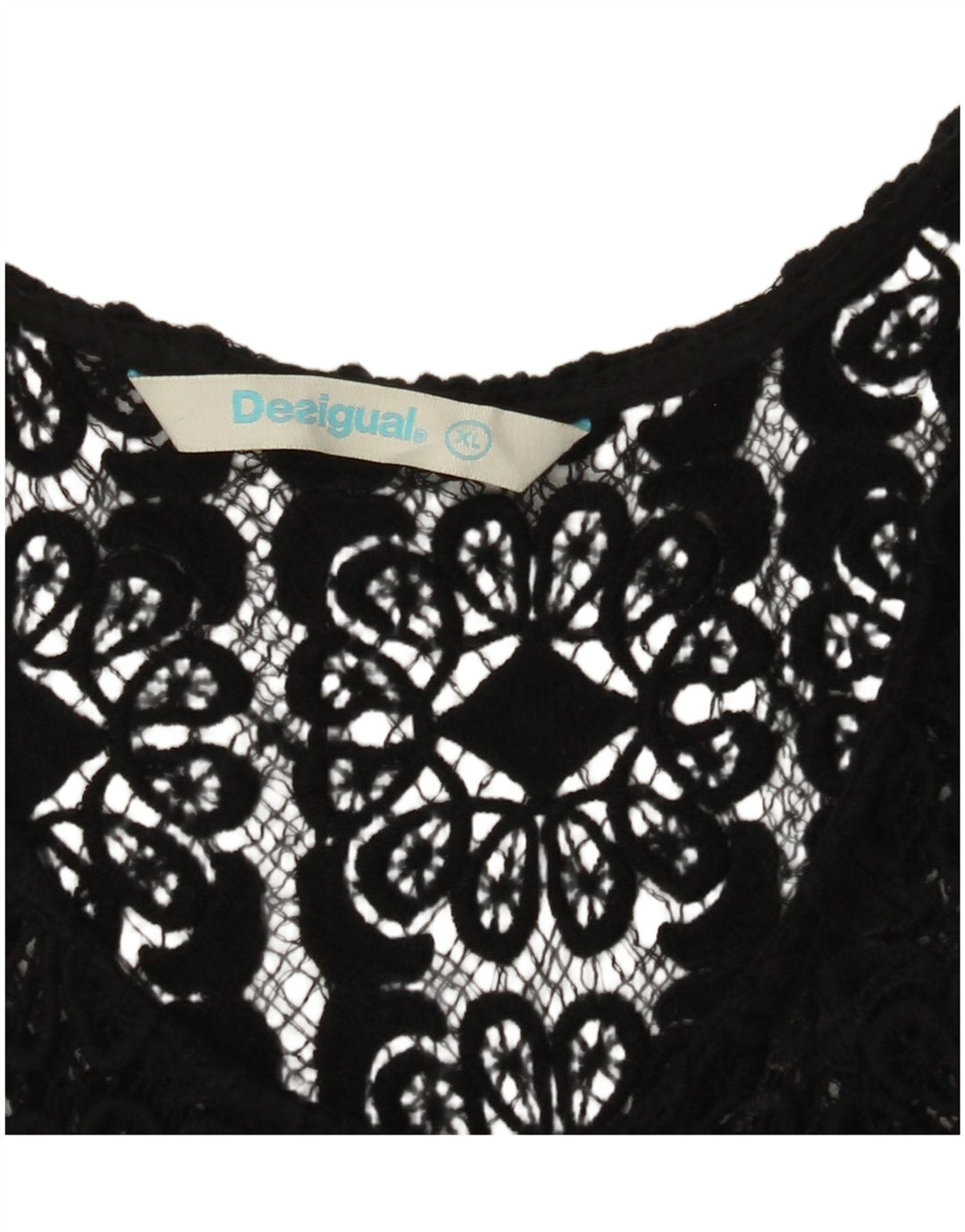 DESIGUAL Damen ärmelloses grafisches Blusenoberteil UK 18 XL Grau Paisley