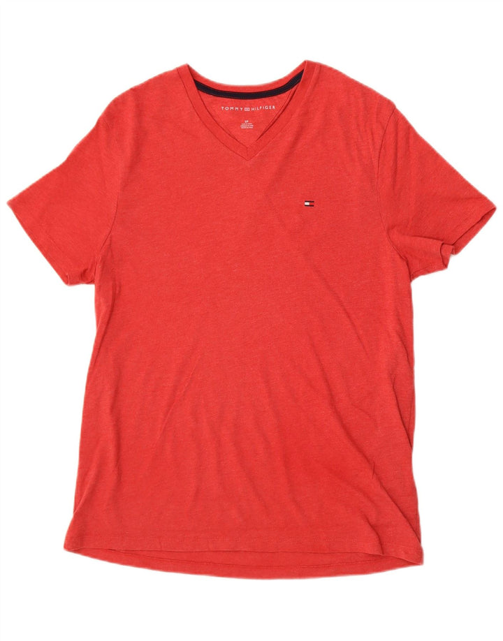 Tommy Hilfiger Herren T-Shirt Top Small Rot Baumwolle
