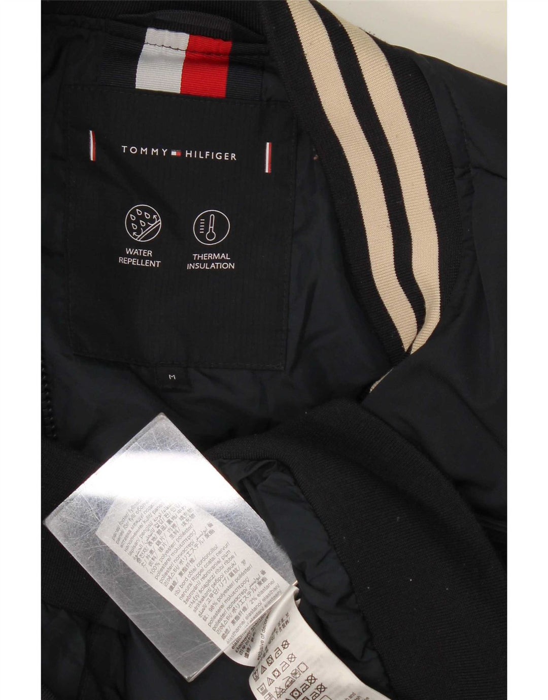 Tommy Hilfiger Herren Wattierte Jacke UK 38 Medium Marineblau Polyester