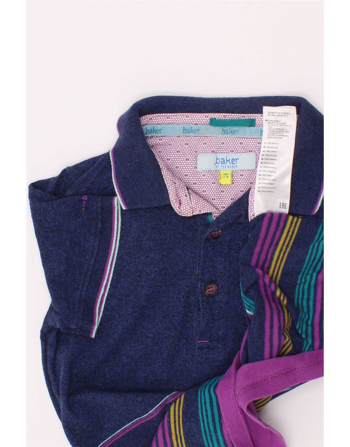 Ted Baker Poloshirt für Jungen, 7–8 Jahre, marineblau, gestreift, Baumwolle