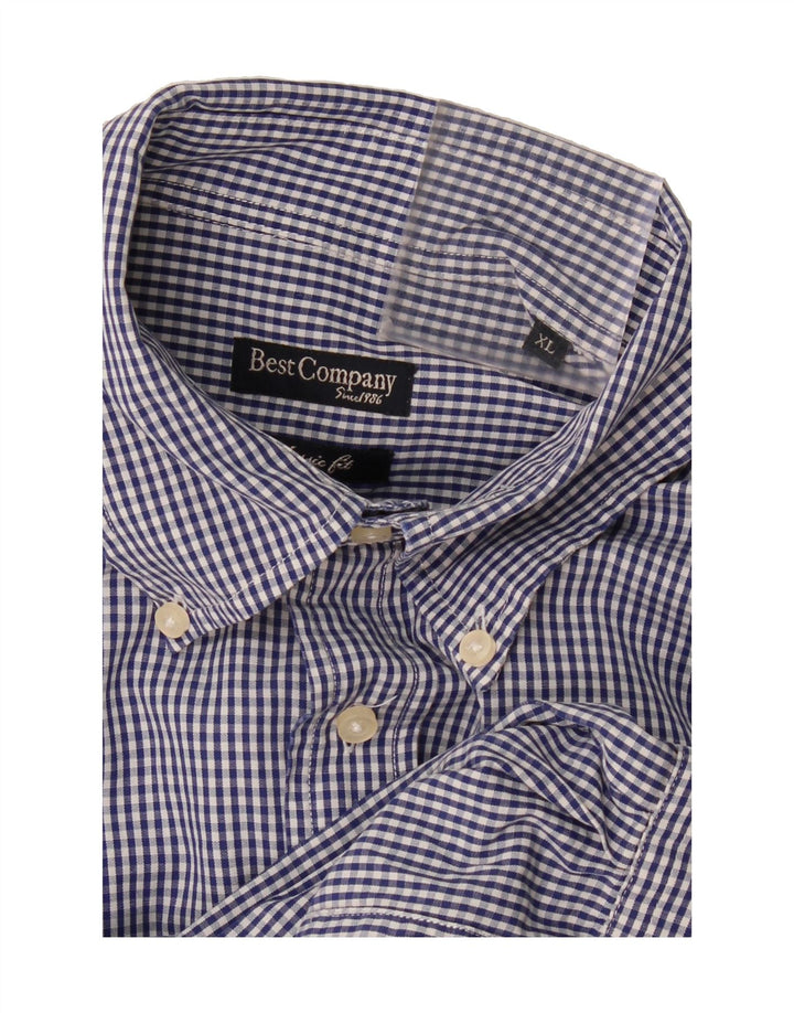 BEST COMPANY Mens Classic Fit Shirt XL Blue Gingham Vintage Best Company and Second-Hand Best Company from Messina Hembry 