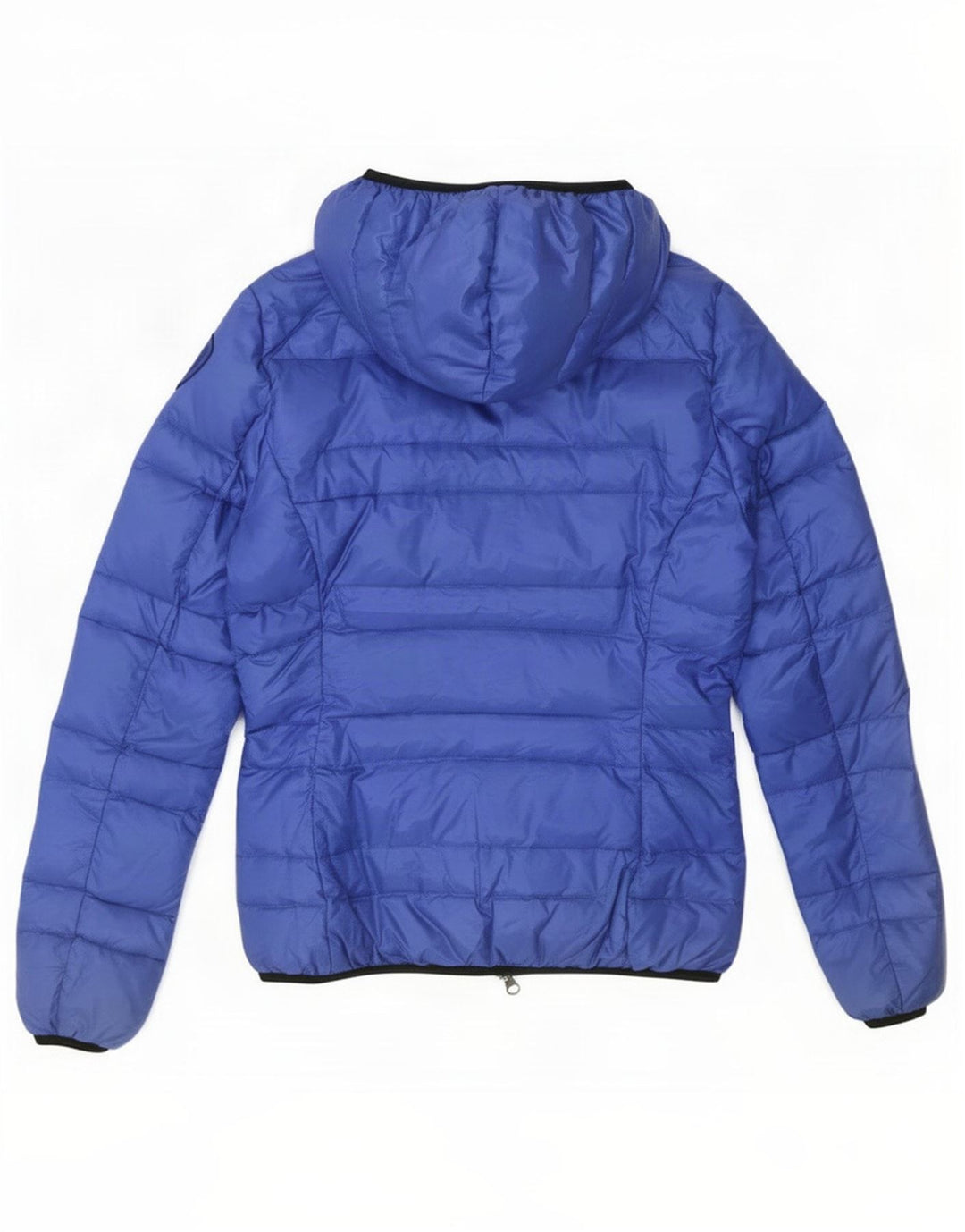 Blauer wattierte Damenjacke mit Kapuze, UK 10, Größe S, blau, Polyamid
