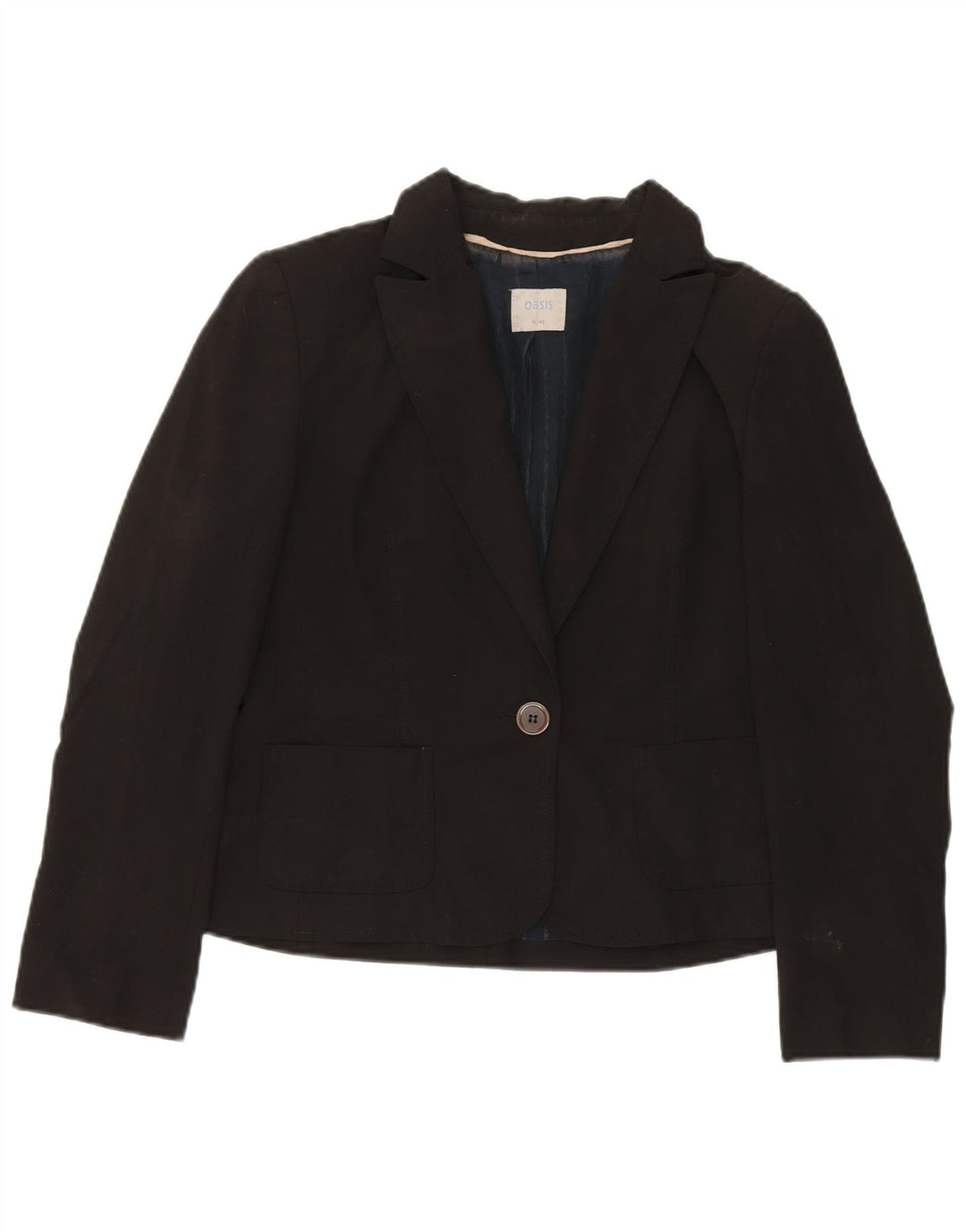 Oasis Damen-Blazerjacke mit 1 Knopf, UK 16, Größe L, Schwarz, Polyester