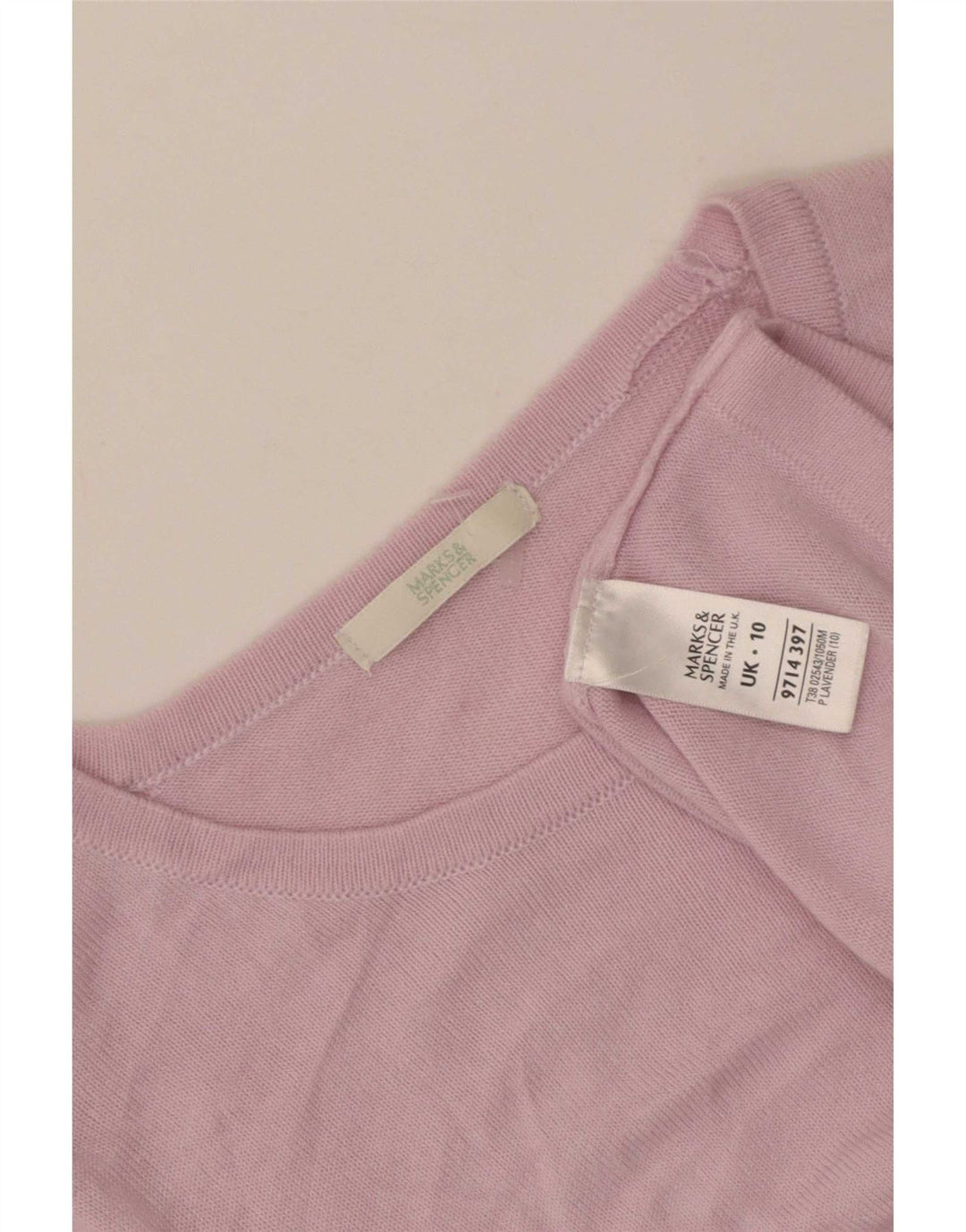 Marks & Spencer Damen-Top, 3/4-Ärmel, UK-Größe 10, Small, Lila, Acryl