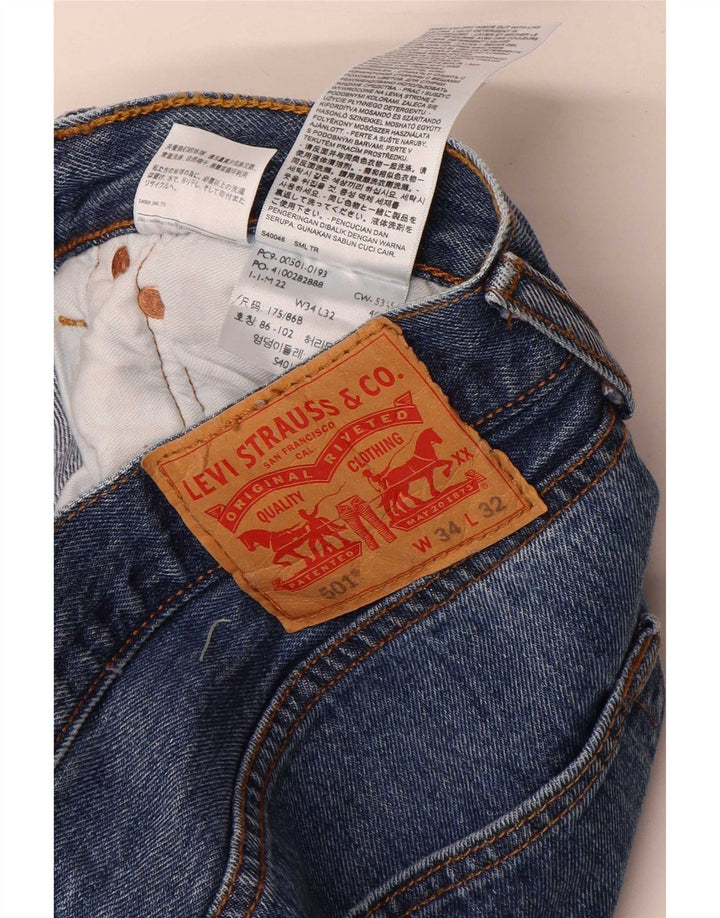 Levi's Herren 501 Straight Jeans W34 L32 Blaue Baumwolle