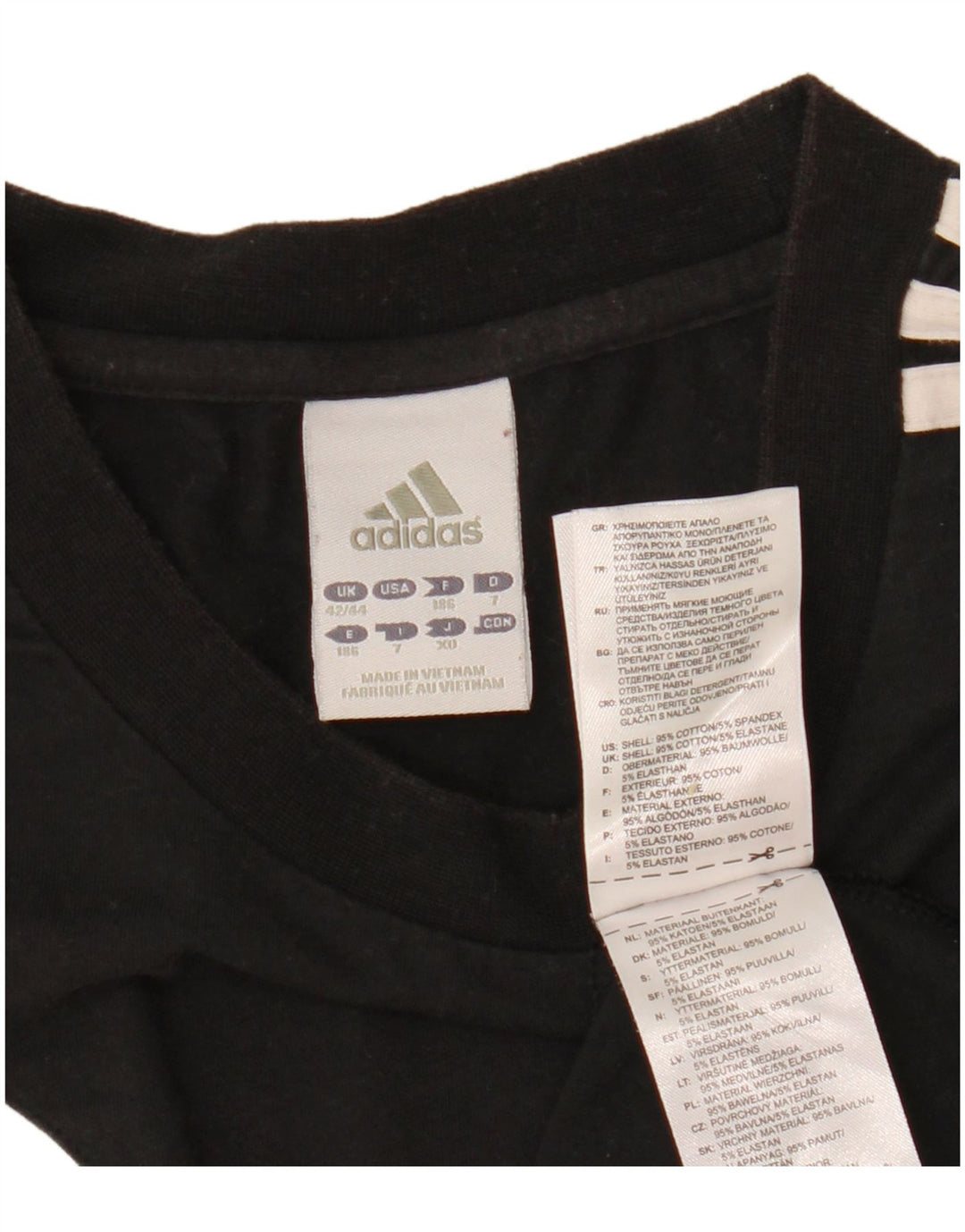 ADIDAS Herren T-Shirt Top UK 42/44 Large Schwarz Colourblock Baumwolle