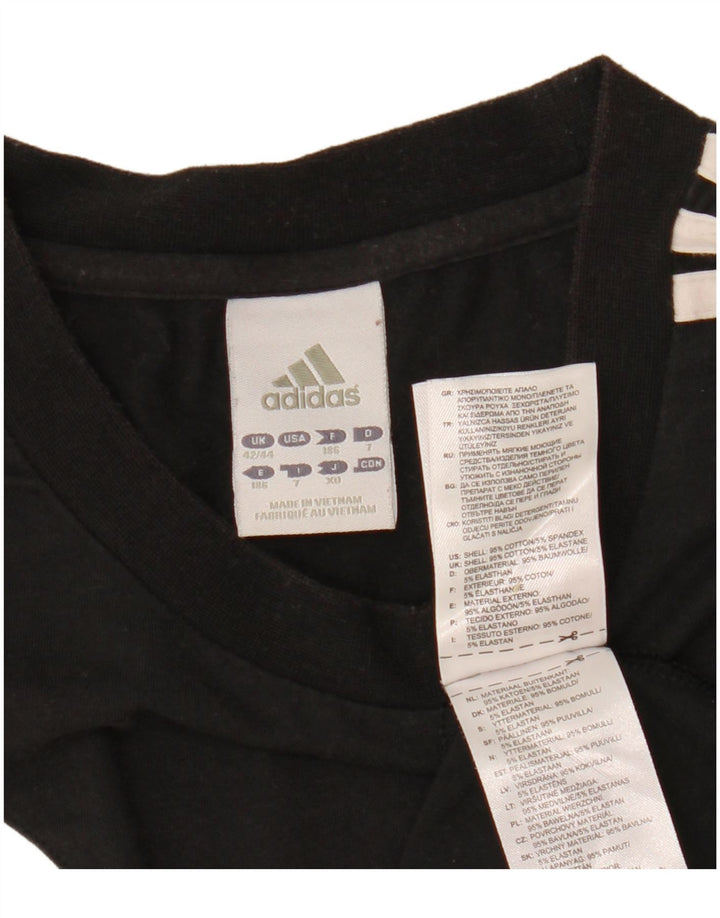 ADIDAS Herren T-Shirt Top UK 42/44 Large Schwarz Colourblock Baumwolle