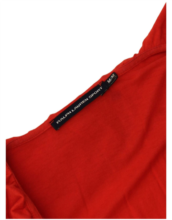 Ralph Lauren Damen-Blusenoberteil mit Rüschen vorne, UK 12, Mittelrot