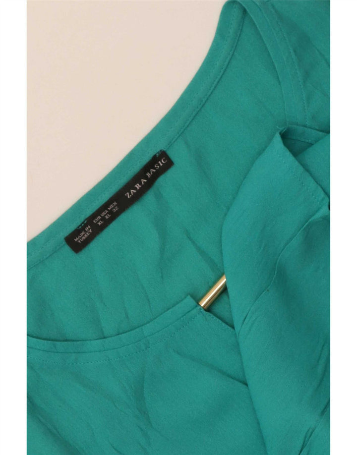 Zara Damen Bluse Top UK 18 XL Türkis