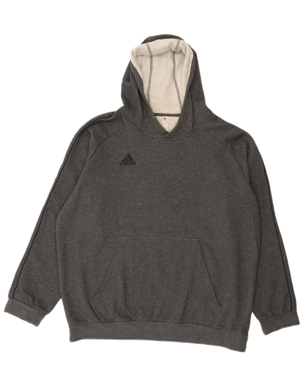 Adidas Herren Kapuzenpullover 2XL Grau Baumwolle