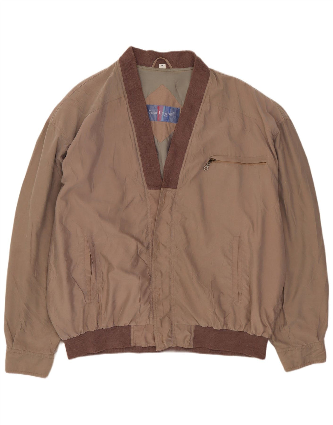 JEAN LEGALLI Herren-Bomberjacke mit lockerer Passform, Größe 54, 2XL, graues Polyester