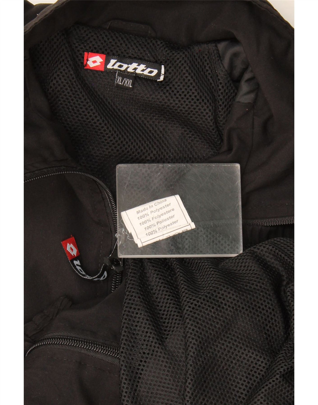 Lotto Herren-Trainingsanzug-Top-Jacke XL, schwarzes Polyester