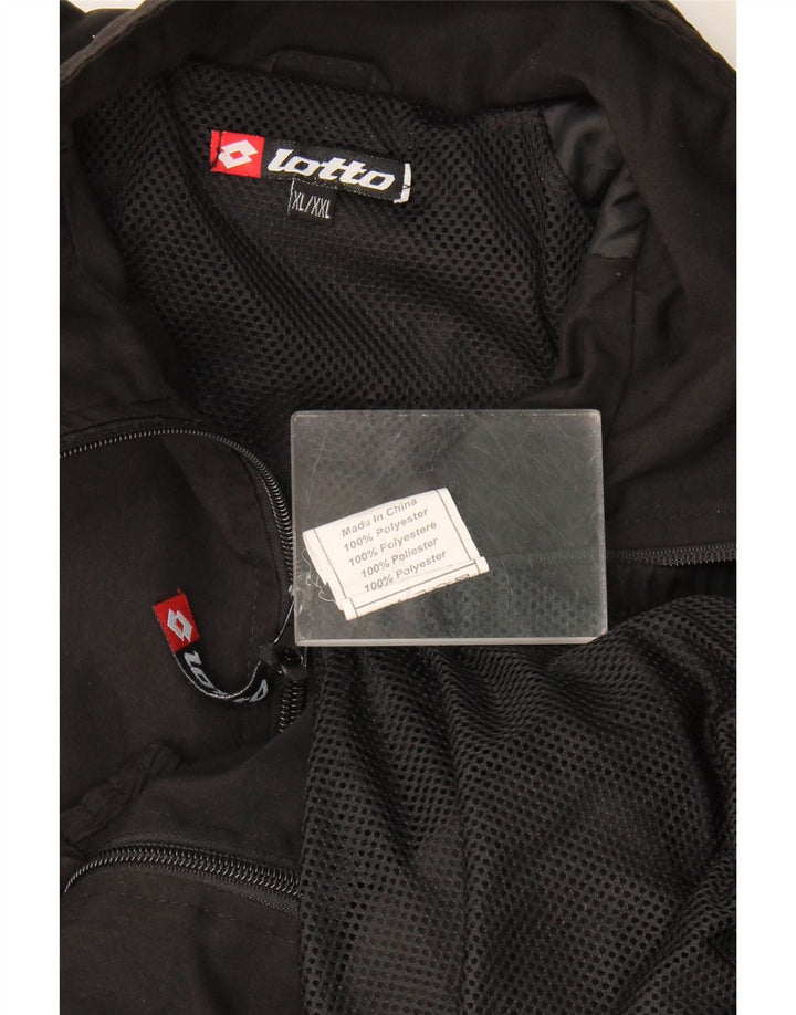 Lotto Herren-Trainingsanzug-Top-Jacke XL, schwarzes Polyester