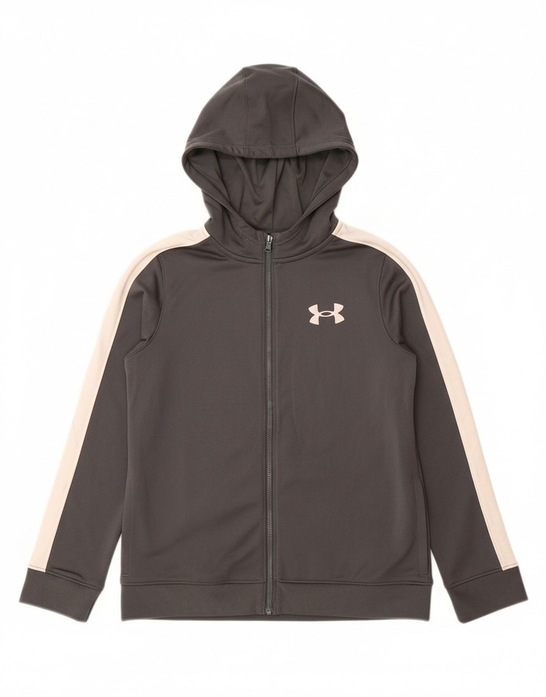 UNDER ARMOUR Kapuzenpullover mit Reißverschluss für Jungen, 9–10 Jahre, Mittelgrau, Farbblock
