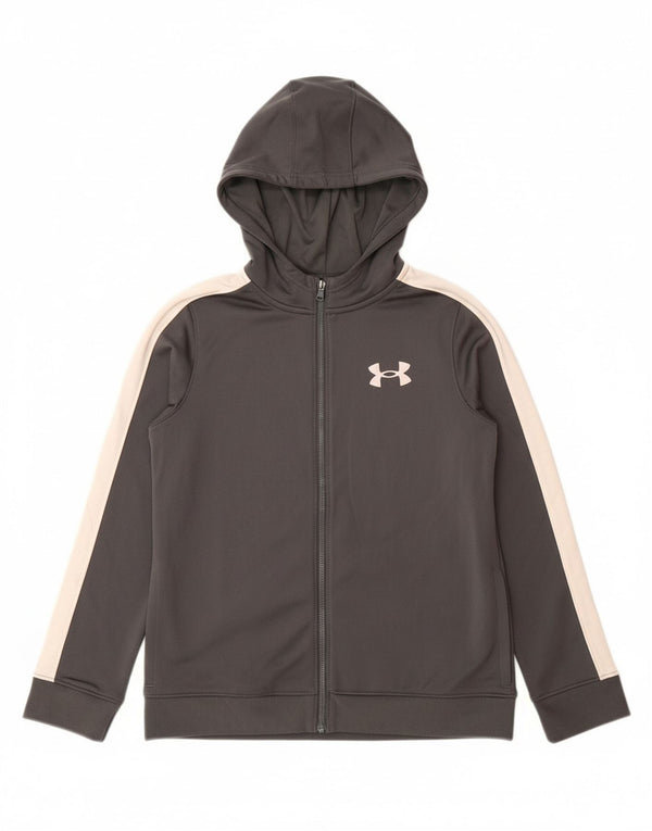 UNDER ARMOUR Kapuzenpullover mit Reißverschluss für Jungen, 9–10 Jahre, Mittelgrau, Farbblock