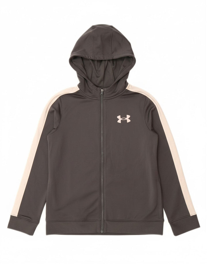 UNDER ARMOUR Kapuzenpullover mit Reißverschluss für Jungen, 9–10 Jahre, Mittelgrau, Farbblock