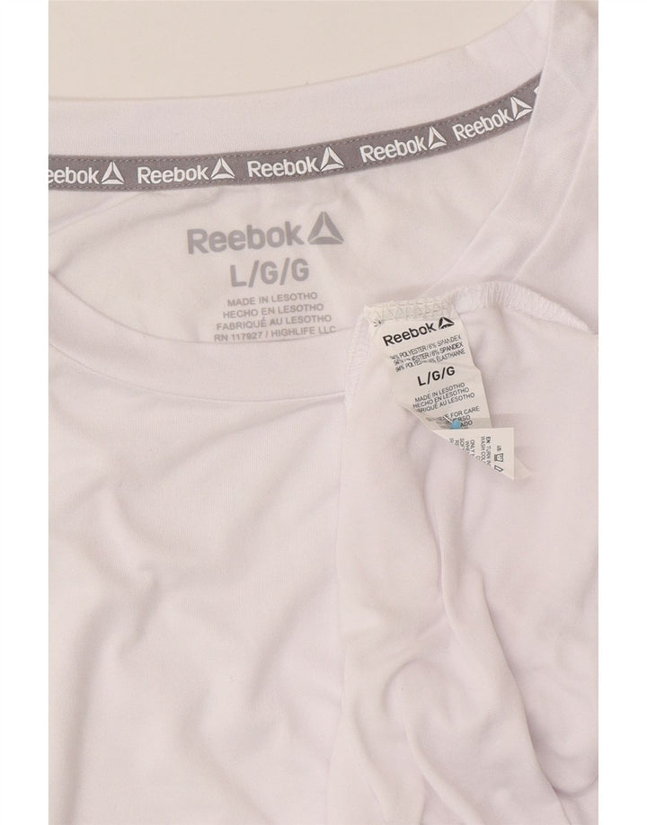 REEBOK Herren T-Shirt Top Large Weiß Polyester