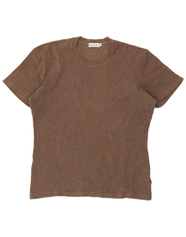PAUL SMITH Damen T-Shirt Top UK 14 Mittelbraune Baumwolle