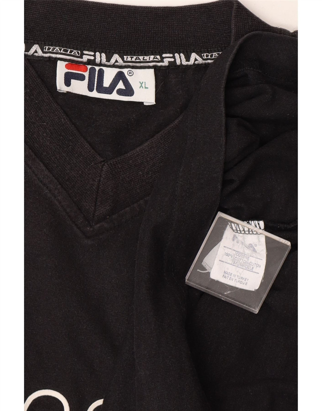 FILA Mens Graphic T-Shirt Top XL Black Cotton Vintage Fila and Second-Hand Fila from Messina Hembry 