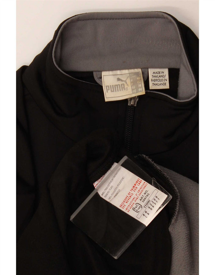 Puma Damen-Trainingsanzug-Top-Jacke, UK 14, groß, schwarzes Farbblock-Polyester