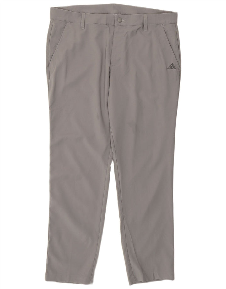 Adidas Herren Slim Chino Hose W36 L30 Grau Polyester