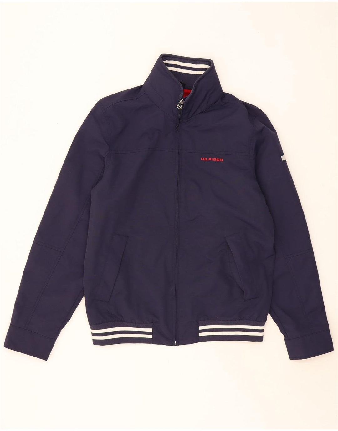 TOMMY HILFIGER Herren-Bomberjacke mit grafischer Kapuze, Größe 36, Marineblau