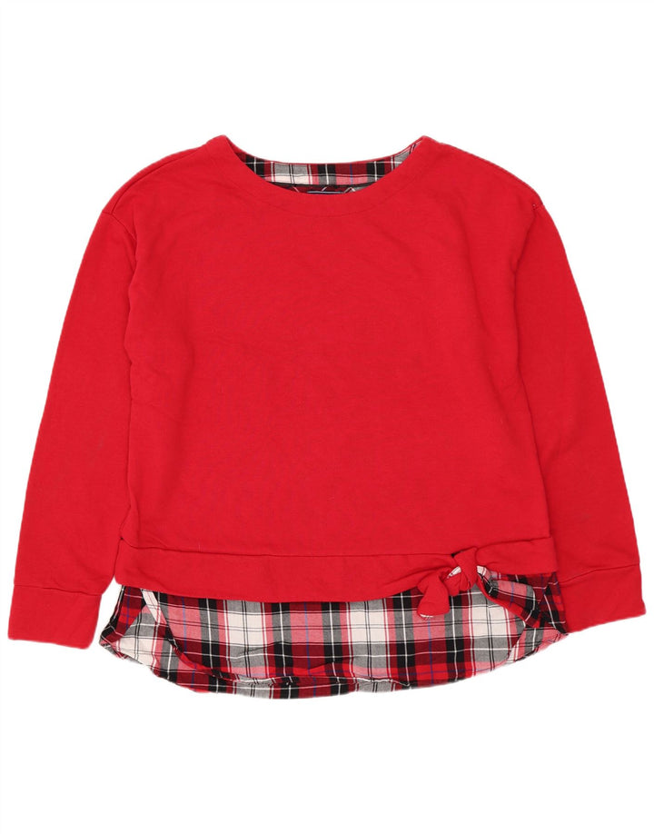 IZOD Damen Sweatshirt Pullover UK 14 Mittelrote Baumwolle