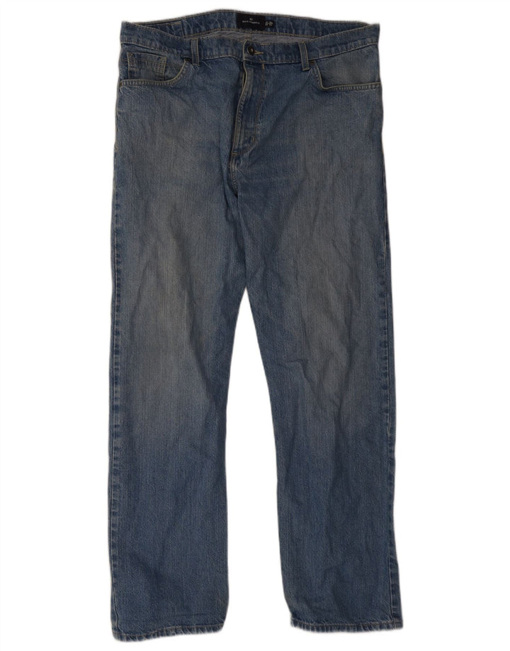 Marks & Spencer Herren Blue Harbor Straight Jeans W38 L33 Blaue Baumwolle