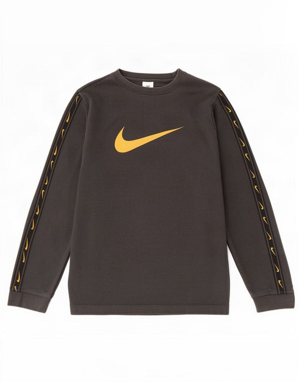 Nike Jungen-Sweatshirt mit Grafik, 13–14 Jahre, XL, schwarze Farbblock-Baumwolle