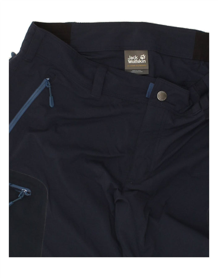 JACK WOLFSKIN Womens Straight Cargo Trousers W32 L25  Navy Blue Polyamide Vintage Jack Wolfskin and Second-Hand Jack Wolfskin from Messina Hembry 