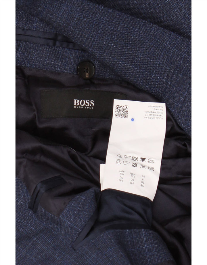 Hugo Boss Herren-Blazer mit 2 Knöpfen, EU 50, groß, marineblau kariert