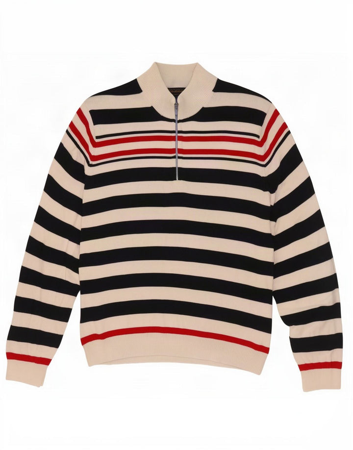 Brooks Brothers Herren-Pullover mit Knopfkragen, XL, Marineblau gestreift