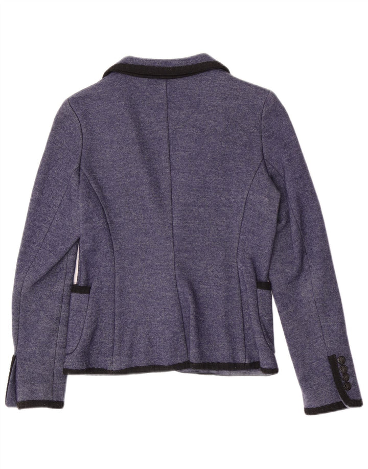 Zara Damen-Strickblazer mit 1 Knopf, UK 12, Mittelblau