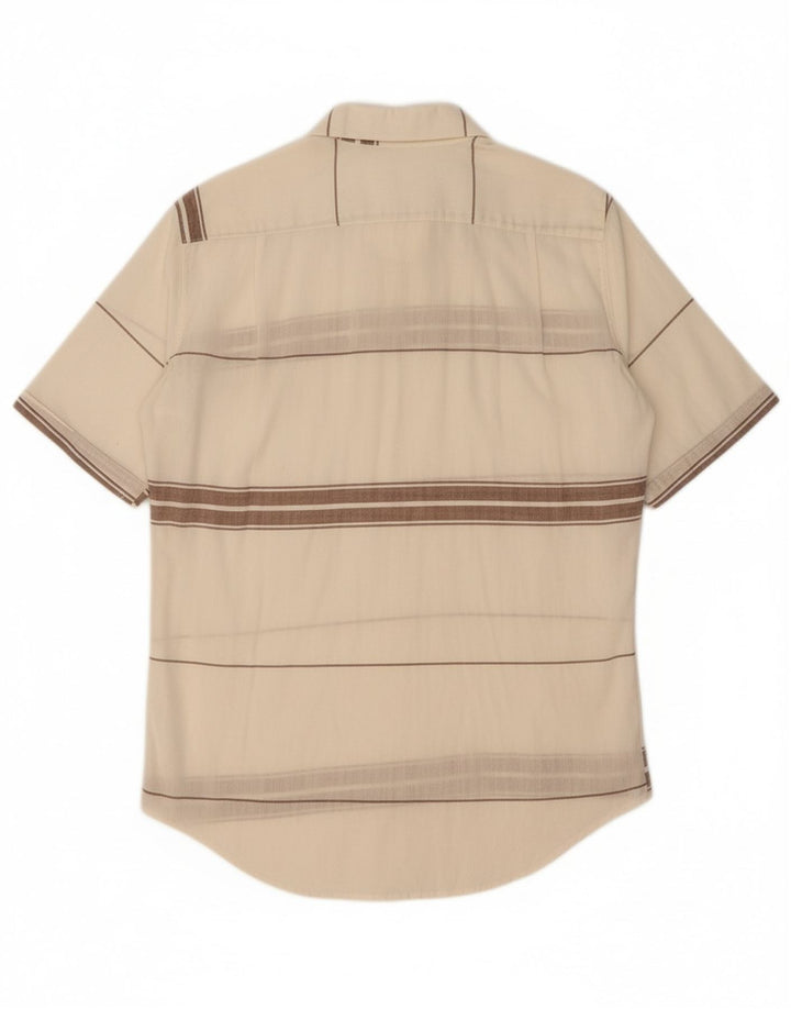 MANUEL RITZ PIPO Mens Shirt Size 39 15 1/2 Medium Off White Striped