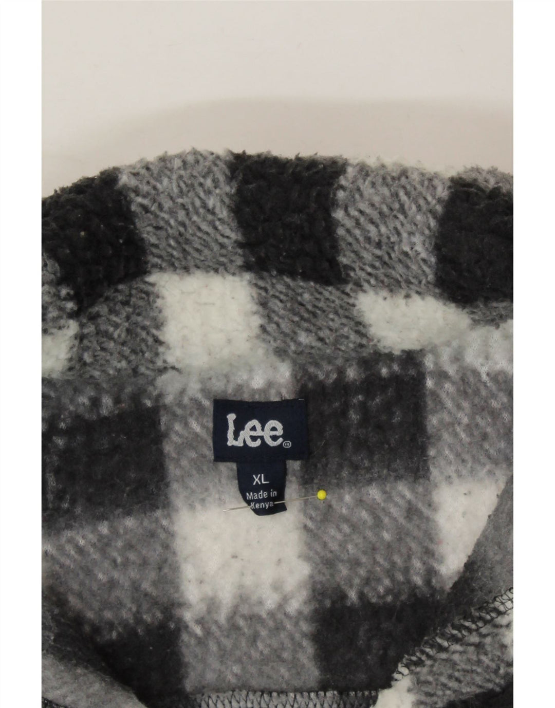 LEE Womens Fleece Jacket UK 18 XL Black Gingham Polyester Vintage Lee and Second-Hand Lee from Messina Hembry 