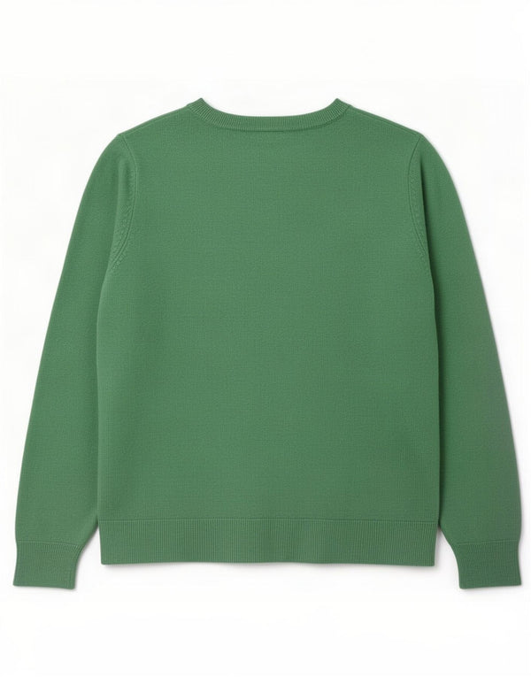 Marks & Spencer Damen-Pullover mit Rundhalsausschnitt, UK 12, Mittelgrün, Acryl