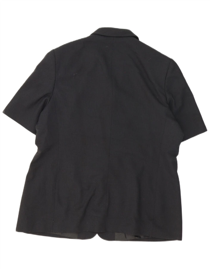 Marks & Spencer Damen 2-Knopf-Kurzarm-Blazerjacke UK 20 2XL Schwarz
