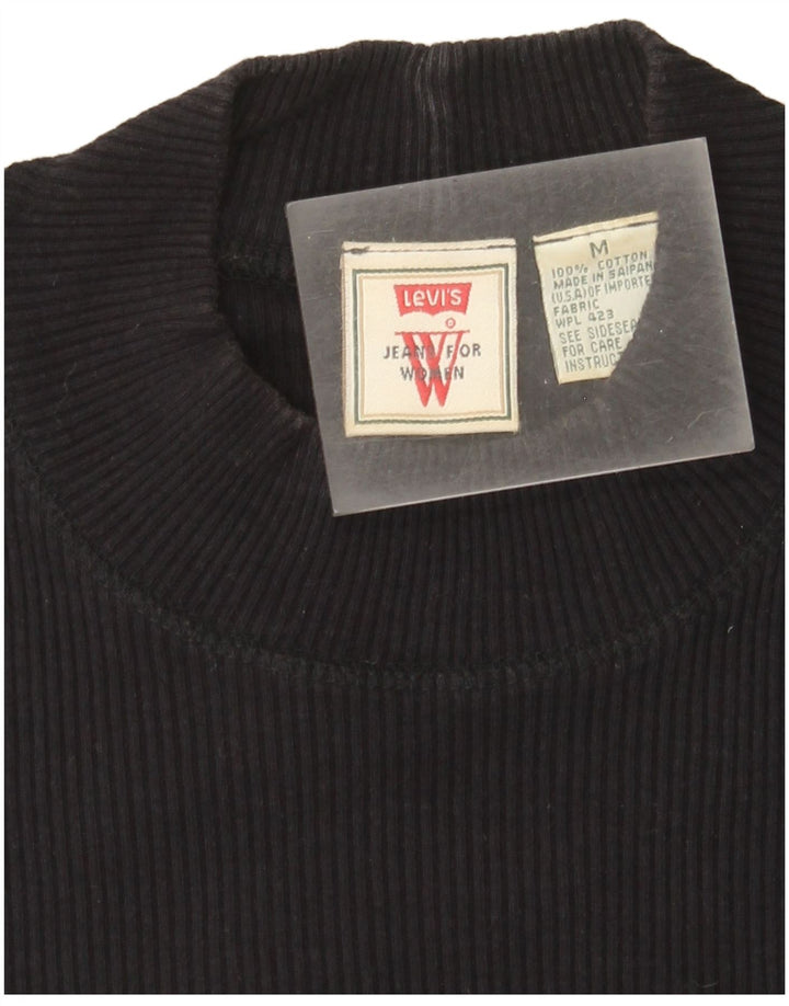 Levi's Damen T-Shirt Top UK 12 Medium Schwarz Baumwolle