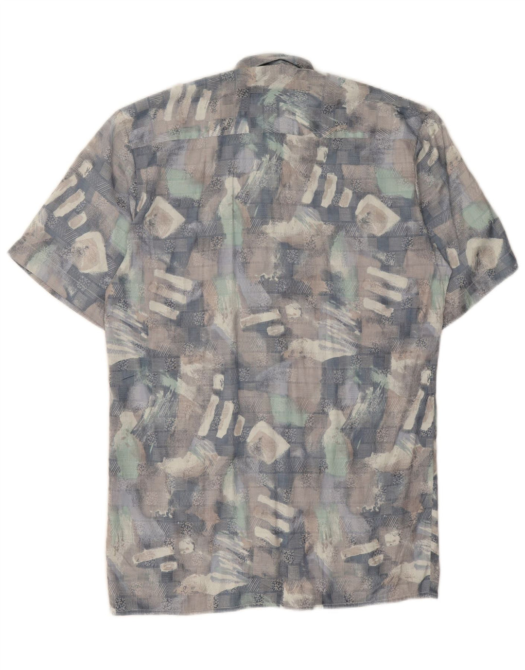 C&A Mens Abstract Pattern Short Sleeve Shirt Size 37/38 Small Blue Viscose Vintage C&A and Second-Hand C&A from Messina Hembry 
