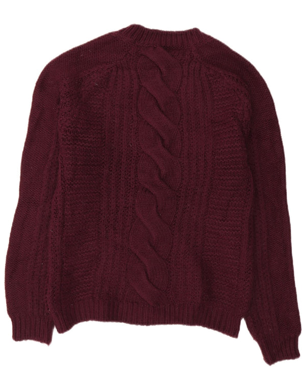 Fat Face Damen-Pullover mit Rundhalsausschnitt, Gr. 10, klein, Burgunderrot, Acryl