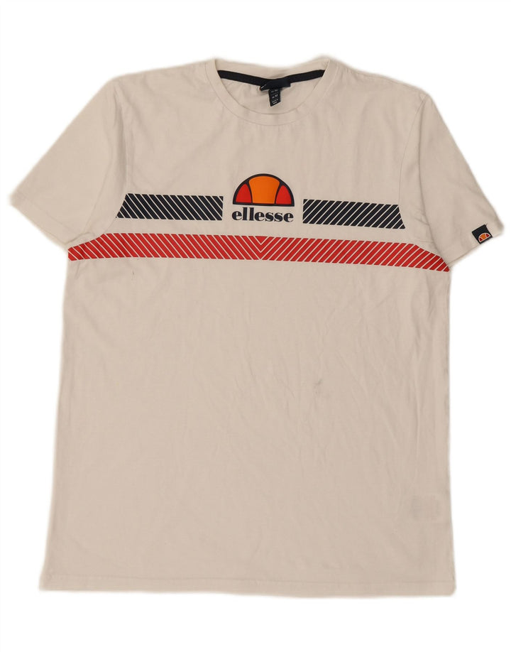 ELLESSE Herren-T-Shirt mit Grafik, mittelweiße Baumwolle