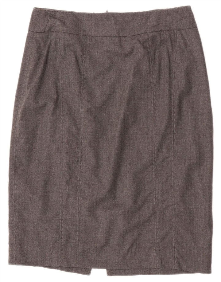 Armani Collezioni Damen Bleistiftrock IT 42 Medium W28 Grau